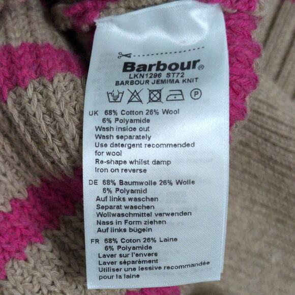 Barbour Jemima Knit Sweater- Trench Funnel Neck Half Zip Breton Stripe 10 New - Picture 8 of 13